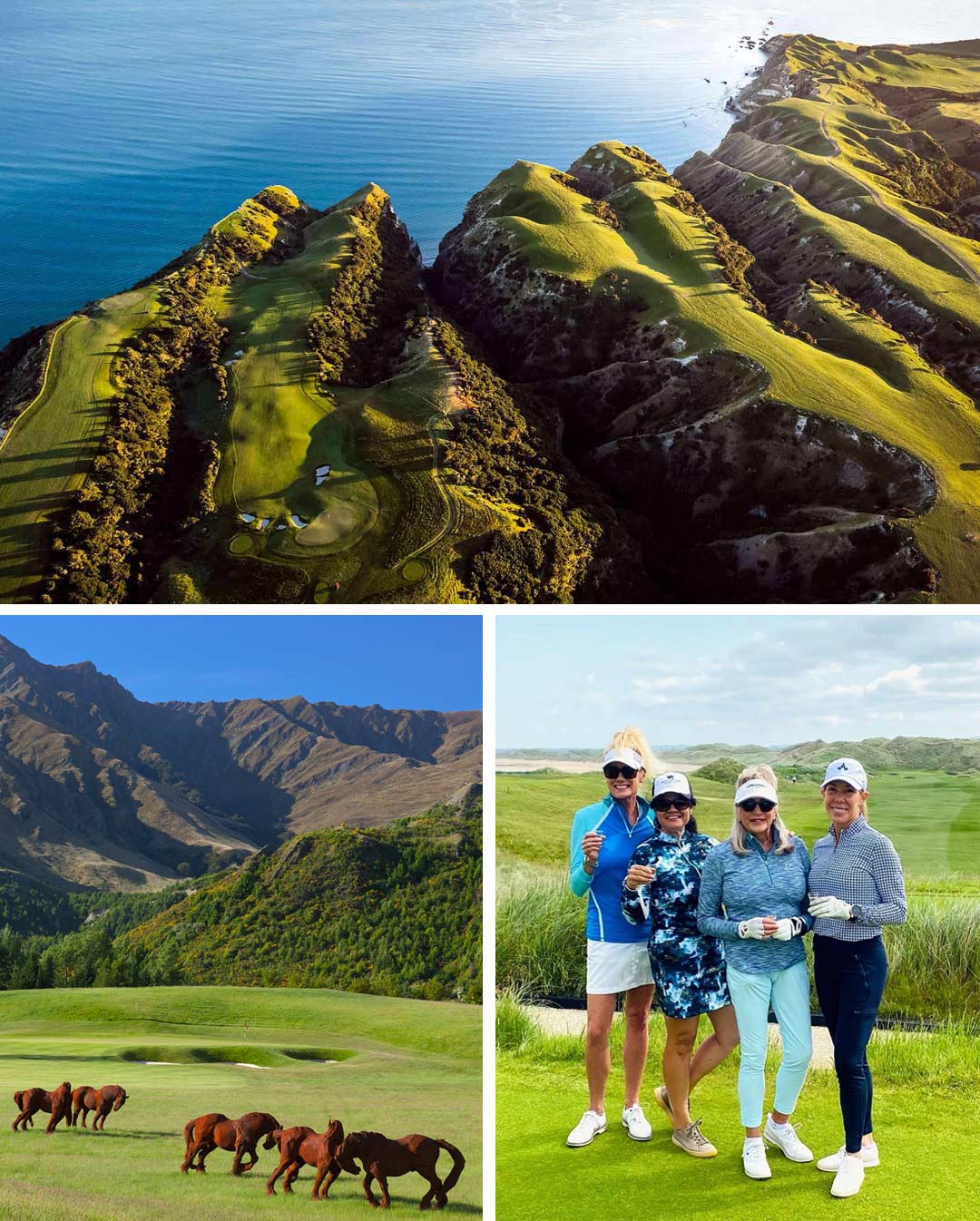 Cape Kidnappers golf course, The Hills golf course in New Zealand, and Icon Golf Club members