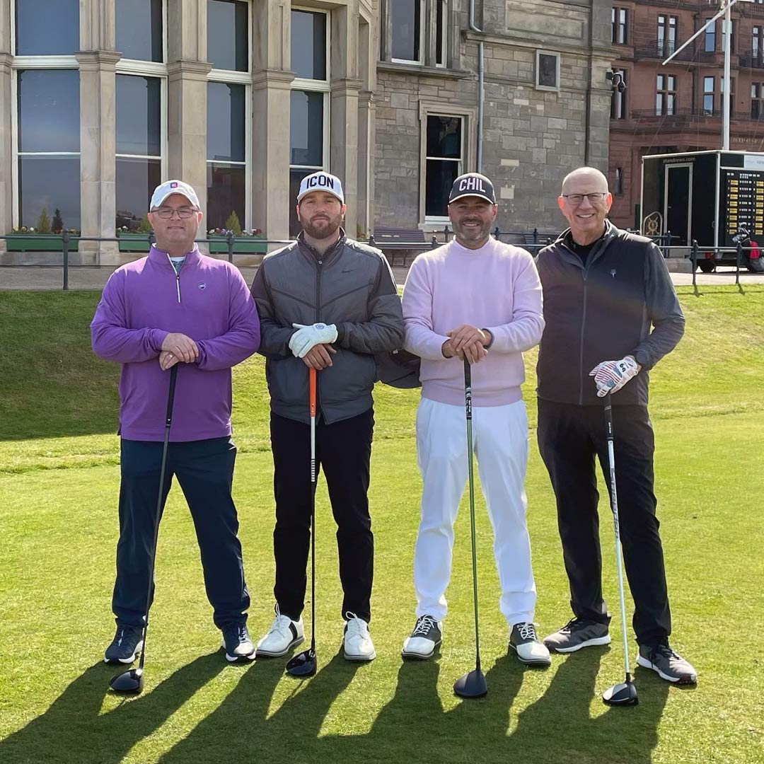 Icon Golf members on a golf trip with Jeff Goodsell