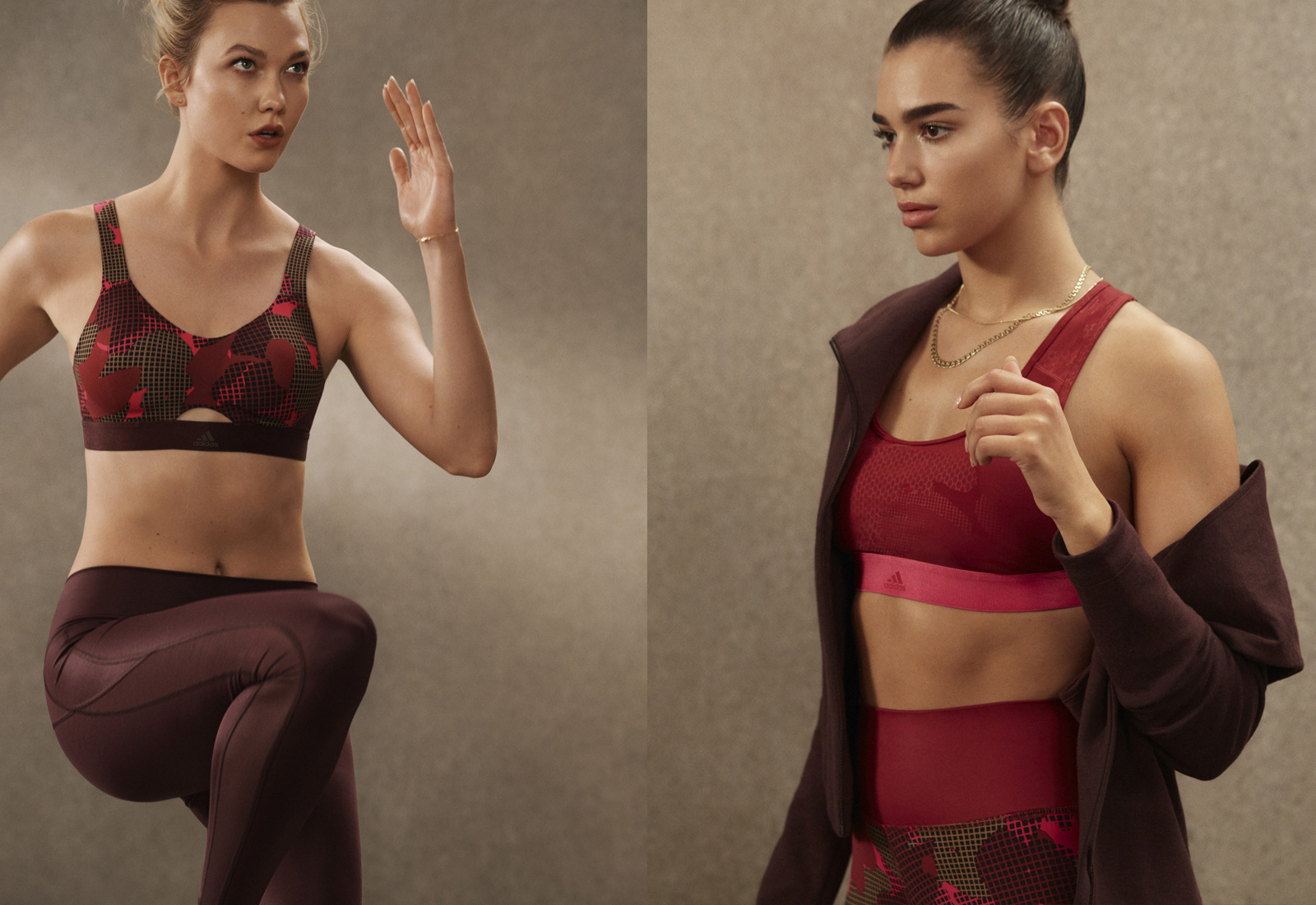 Karlie Kloss and Dua Lipa in adidas Statement Collection