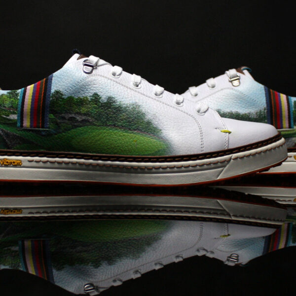 Royal Albartross hand painted pair of Masters theme golf shoes