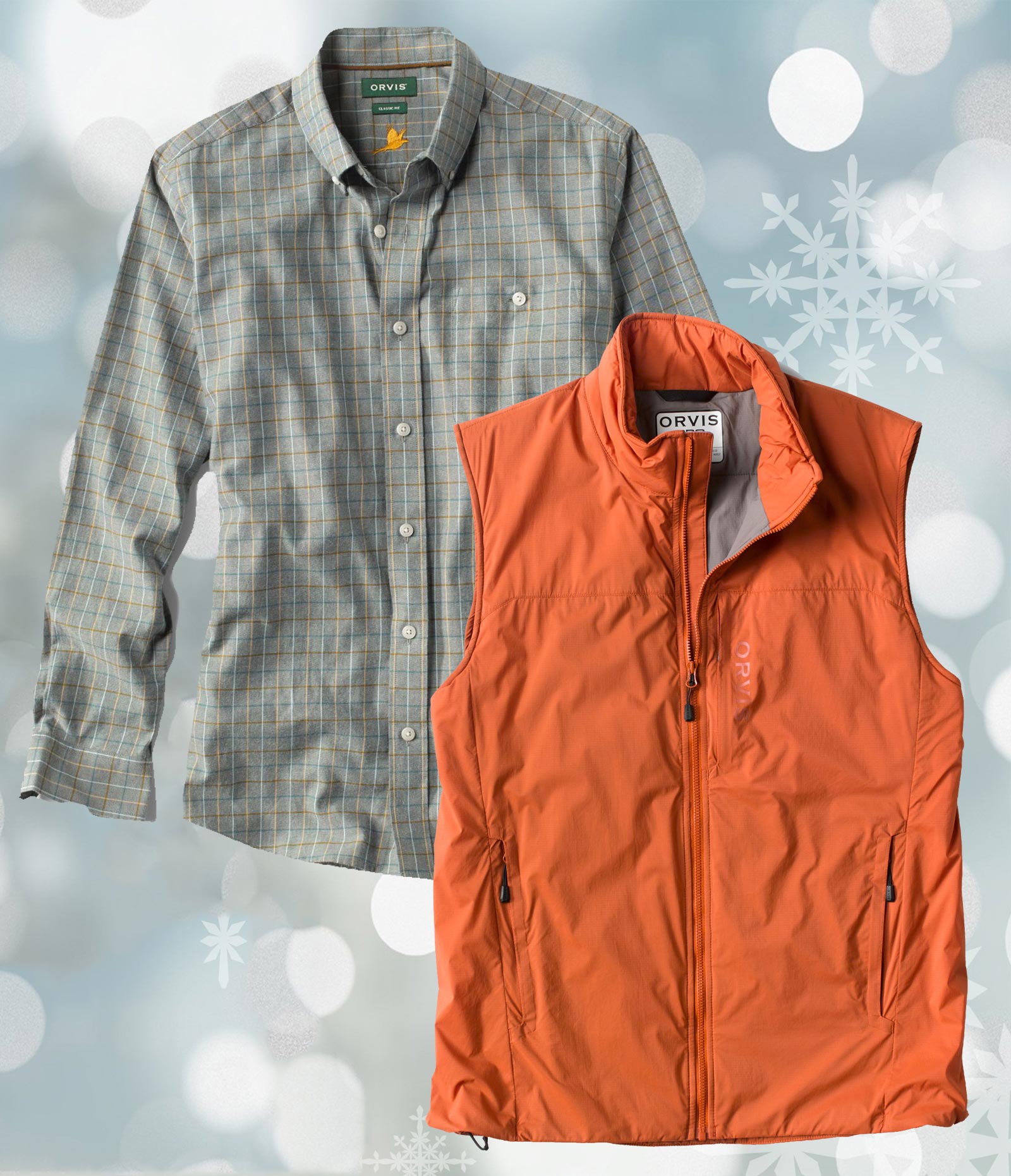 2023-Holiday-Gift-Guide-Orvis-Country-Twill-Button-Down-Shirt-and-PRO-Insulated-Vest