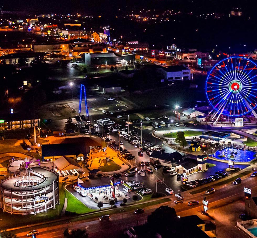 Branson at night, showcasing entertainment venues, attractions, and city lights in one of America’s top tourism destinations