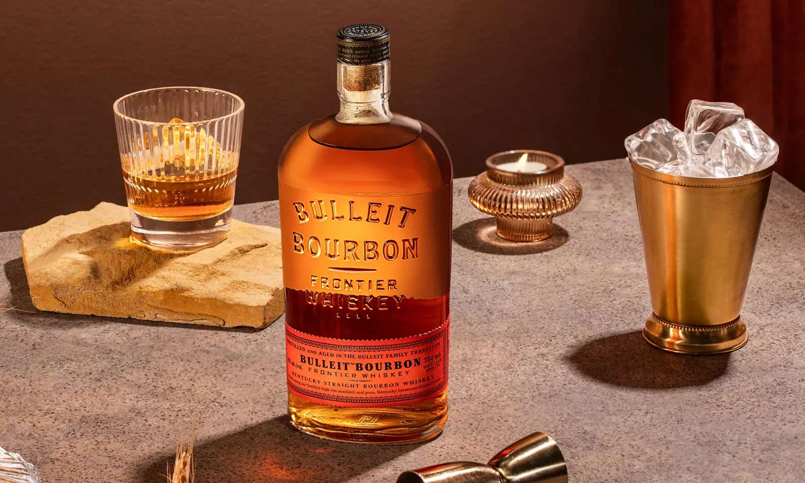 Bulleit Bourbon Bottle and Mixer
