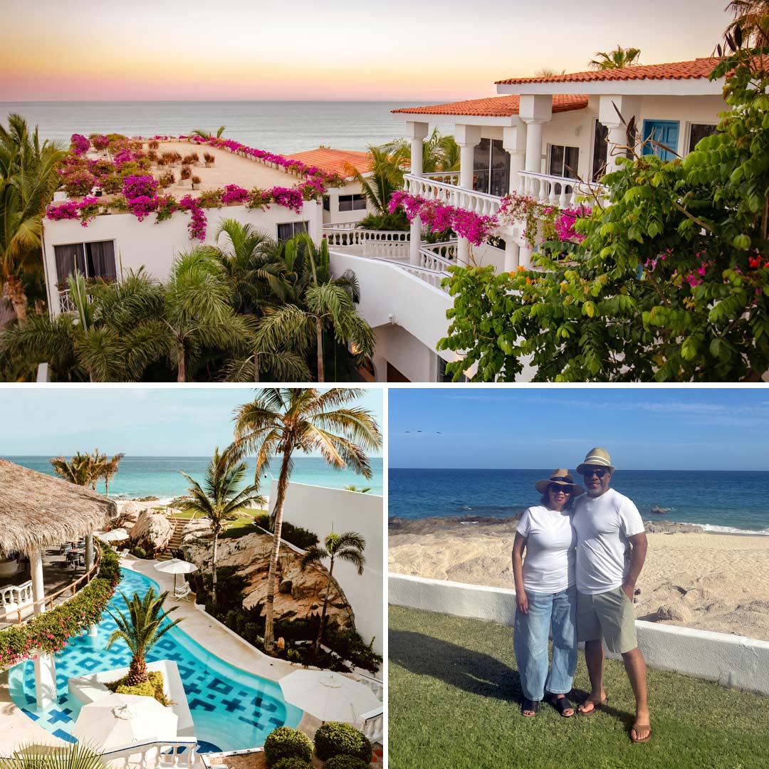 Allen and Kimberly Enjoying the boutique charm of Mar del Cabo with stunning Sea of Cortez views during their unforgettable Los Cabos Los Golf getaway.